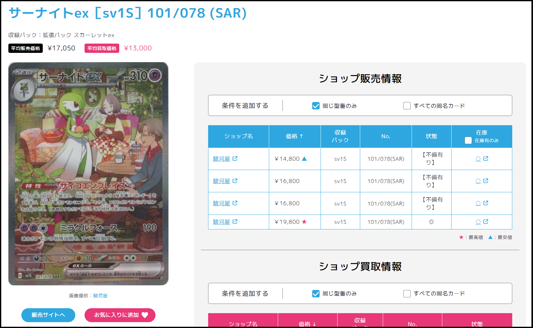 ポケカの価格比較