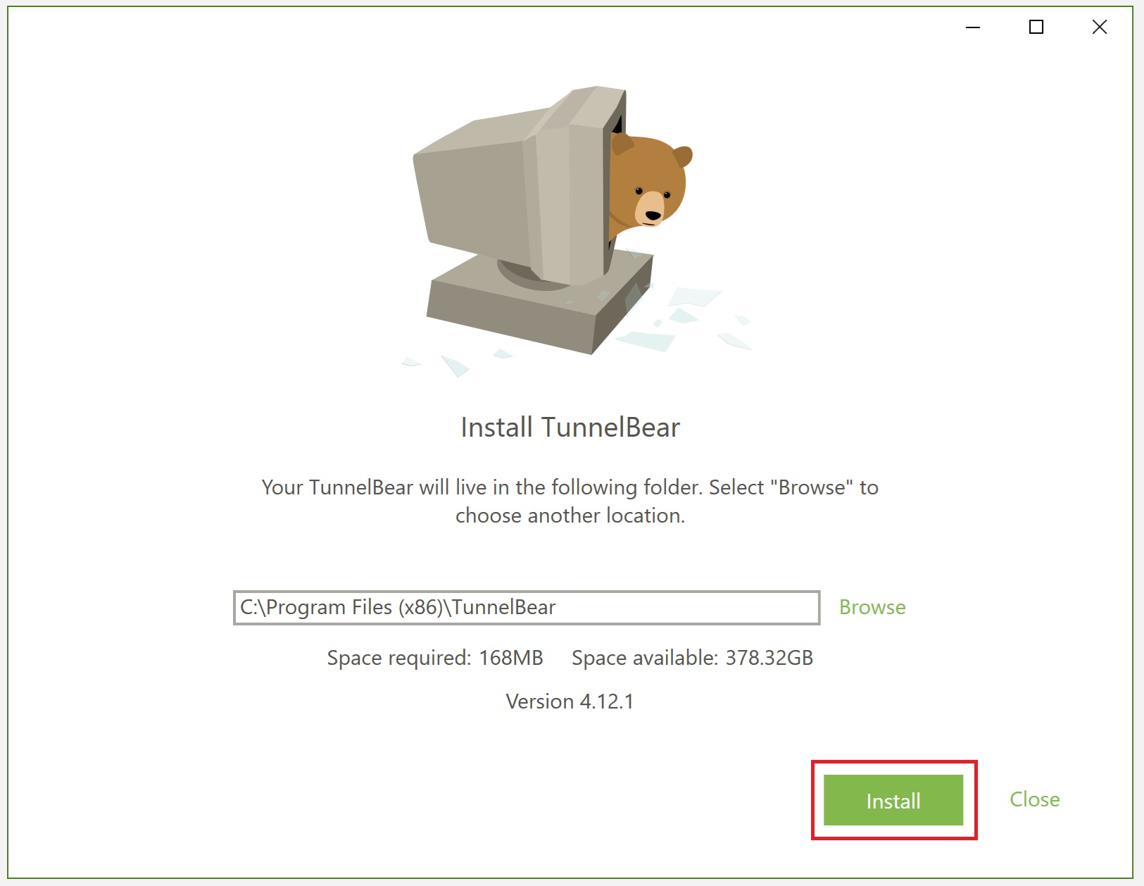 TunnelBearインストーラー